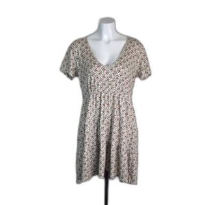 Ivy & Main Tiered Babydoll Dress Cream Floral Flowers V Neck Tillys Womens XL